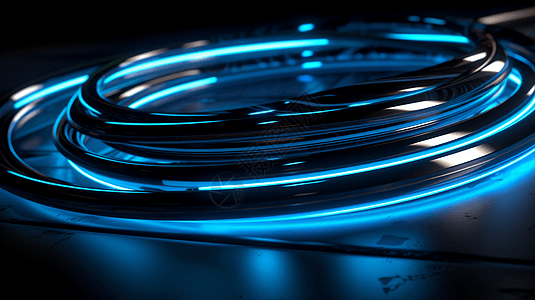 科技发光的蓝线3D设计图图片