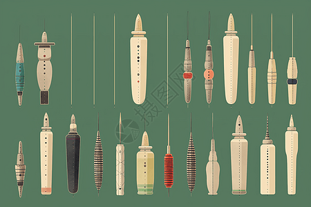 针灸针平面插图图片