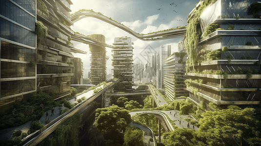 超现代的科技城市3D设计图图片