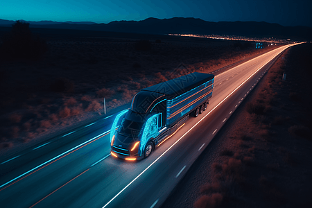 自动驾驶卡车渲染图图片