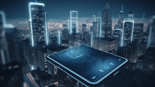 数字化城市3D图背景图片