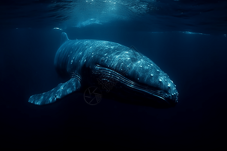 鲸鱼水下特写图图片