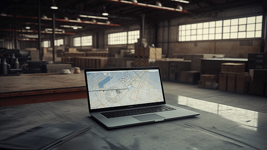 笔记本电脑上的GPS导航图片