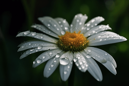 露水雏菊花特写图图片