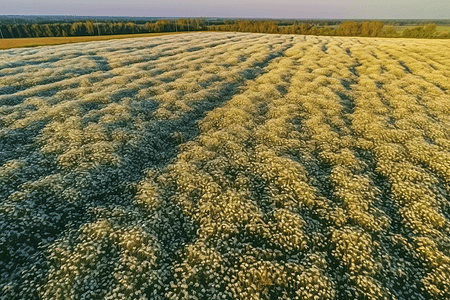 微光洋甘菊场图图片