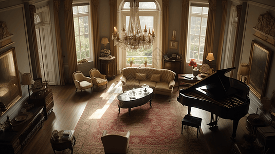 经典优雅的豪华客厅图片