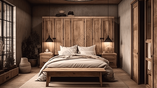 木结构的卧室设计图片