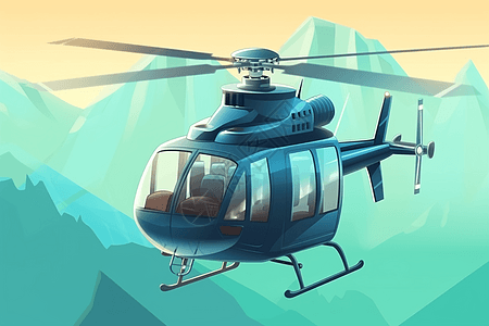 直升飞机插画图片
