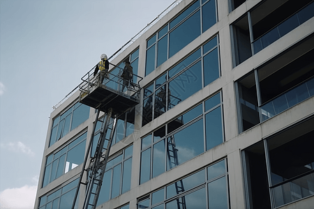 临危不惧的建筑工人高清图片