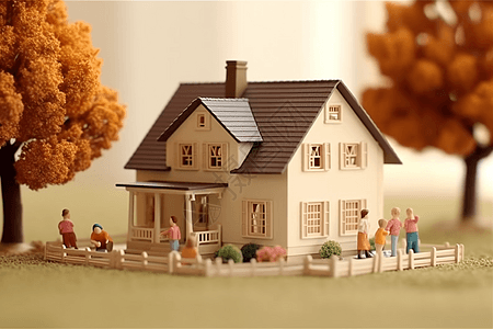 温馨幸福的住宅模型图片