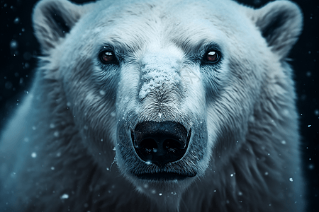 冰天雪地里的北极熊图片