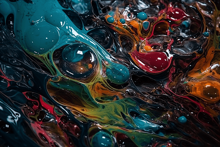 色彩丰富的气泡流体图片