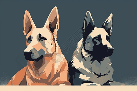 忠诚的二只狗图片