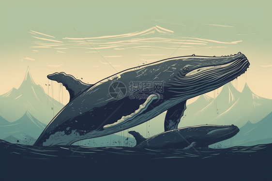 海面上的虎头鲸图片