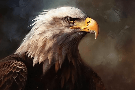 秃鹰的油画肖像图片