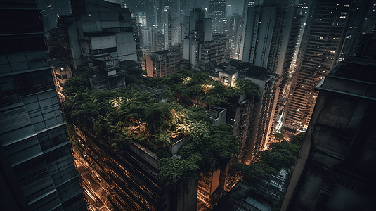 繁华城市的摩天大楼图片