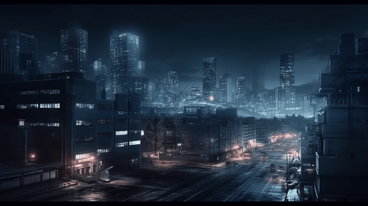 未来派城市夜生活图片