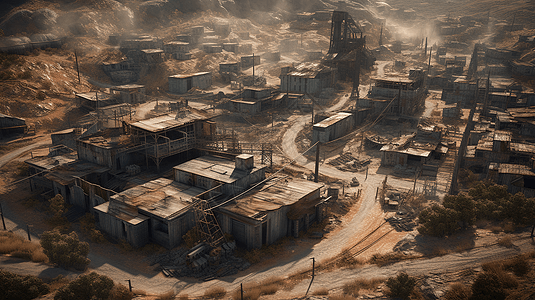 矿区采矿小镇的概念图背景图片