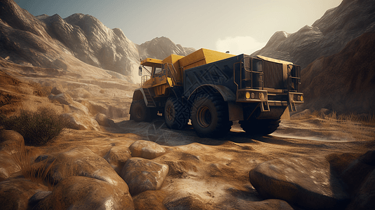 山地运输卡车3D概念图图片
