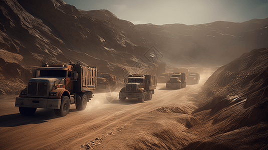 矿区的重型卡车运输资源图片