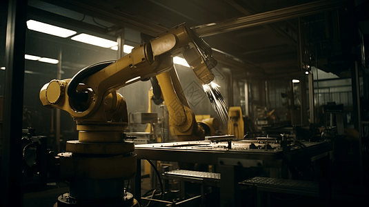 工业工厂机器人作业图片