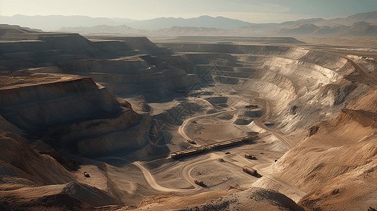 全景片沙漠矿区的全景设计图片