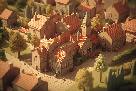 古老建筑的村庄图片