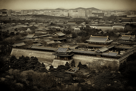 中国古代雄伟的宫殿背景图片