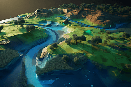 绿植覆盖的环境模拟图片