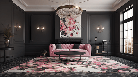 粉色的客厅设计背景图片