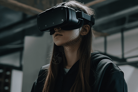 VR眼镜进行学习背景图片