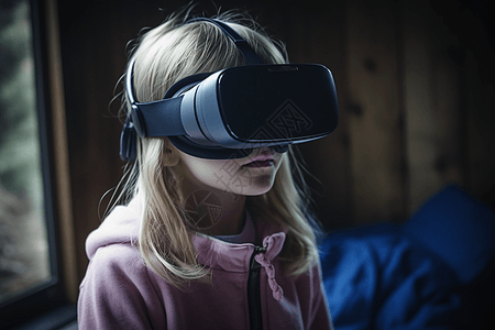 使用VR的小女孩图片