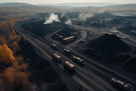 大型煤矿开采运输图片
