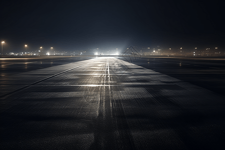 一览无余空旷的机场跑道背景