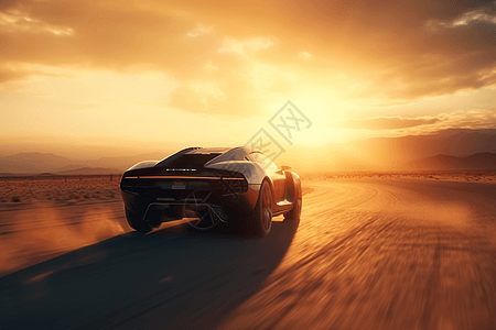 沙漠赛车荒漠中自动行驶的汽车设计图片