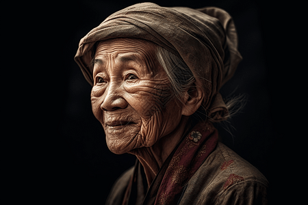 一位亚洲老年妇女图片