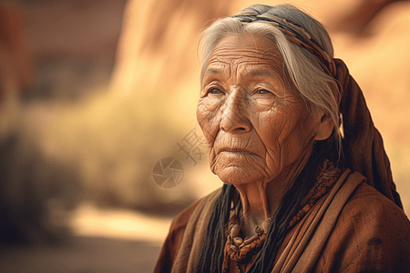 印第安老奶奶背景图片