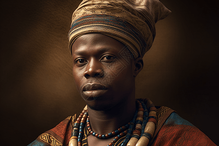 一个非洲男人穿着传统服装图片