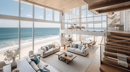 现代海滨二层住宅图片