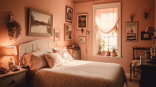 温馨床头挂画卧室图片