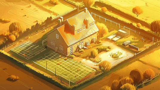 秋天的乡村农场图片