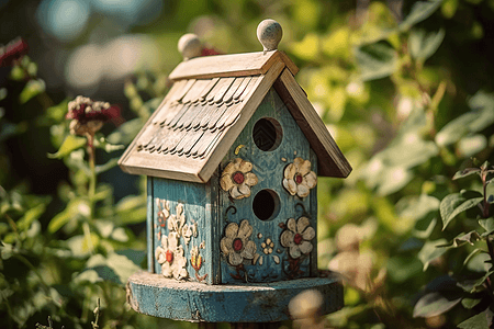 带花朵的小屋子图片