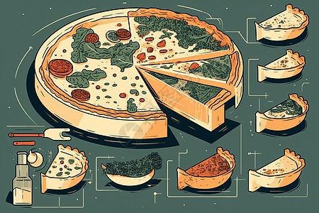 切开的披萨图片