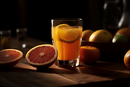 用橙子榨成的果汁图片