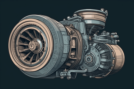 涡轮增压器绘图图片