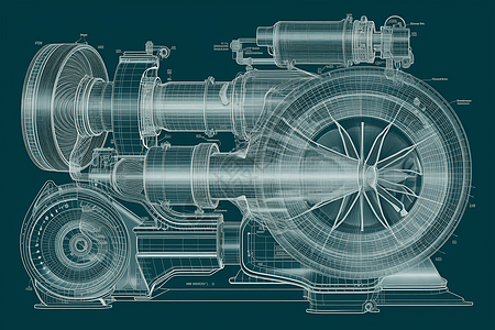 涡轮增压器的平面插图图片