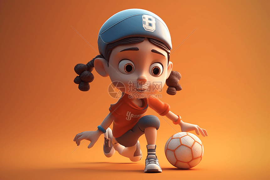 踢足球的女孩图片