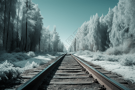 冬天的铁轨图片