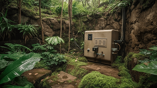 在丛林的热水器图片