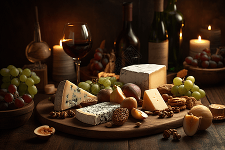 奶酪和葡萄酒图片